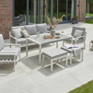 Norfolk Leisure Titchwell Garden Lounge Set White Standard Table