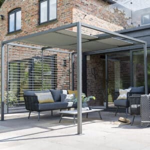 Norfolk Leisure Sliding Roof Gazebo 2.8x2.8m in Grey