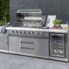 Norfolk Grills ABSOLUTE PRO Outdoor Kitchen 6 Burner Gas BBQ With Side Burner + Fridge and Sink