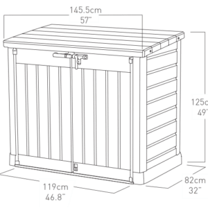 Keter Hideaway 1200L Storage Shed in Anthracite and Grey