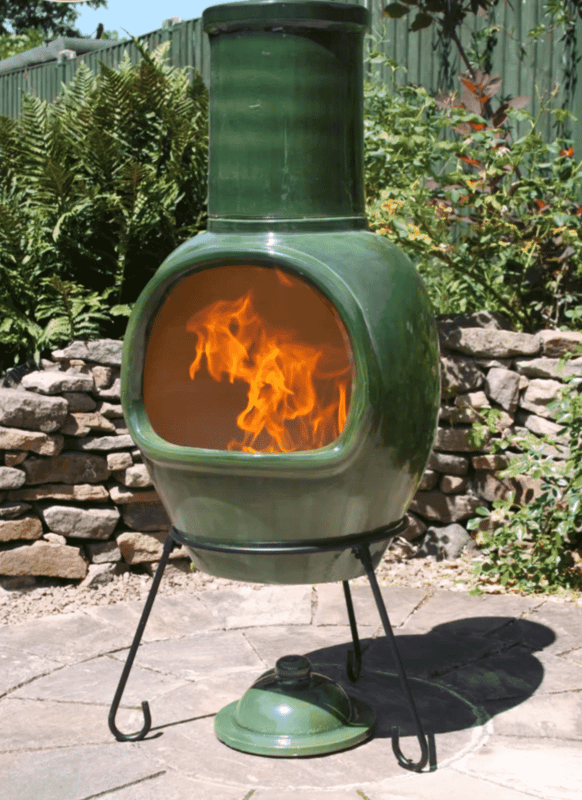 Asteria XL Chimalin AFC Chimenea in glazed green