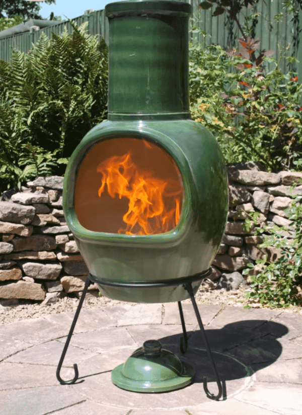 Asteria XL Chimalin AFC Chimenea in glazed green