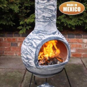 Olas Mexican Chiminea - Bluey Grey (Extra Large)