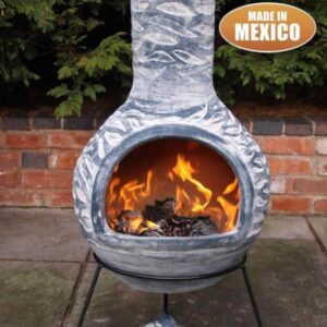 Olas Mexican Chiminea - Bluey Grey (Extra Large)