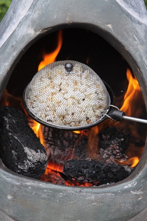 Steel Popcorn Popper with Frying Pan