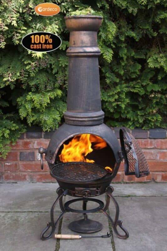 Toledo Cast Iron Chimenea (Extra Large), Bronze