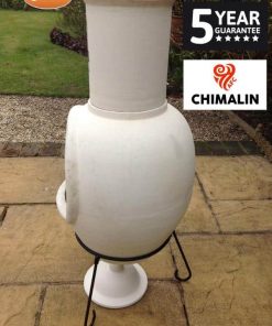 ASTERIA extra-large chimenea made of Chimalin AFC, inc lid & stand, natural clay