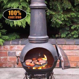 Toledo Cast Iron Chimenea (Extra Large), Bronze