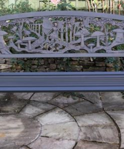 Steel framed cast iron bench with fairies