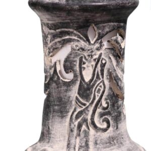 Wyre EL Dragon chimenea with cut-outs to see flames charcoal colour inc stand and lid