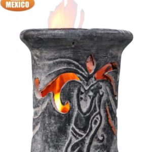 Wyre EL Dragon chimenea with cut-outs to see flames charcoal colour inc stand and lid