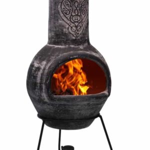 Wulfryc stylised wolf Mexican chimenea Charcoal colour Celtic theme including stand and lid