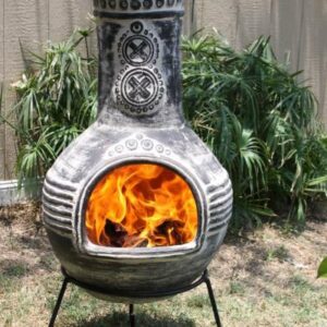 Azteca XL Mexican Chimenea anthracite rustic