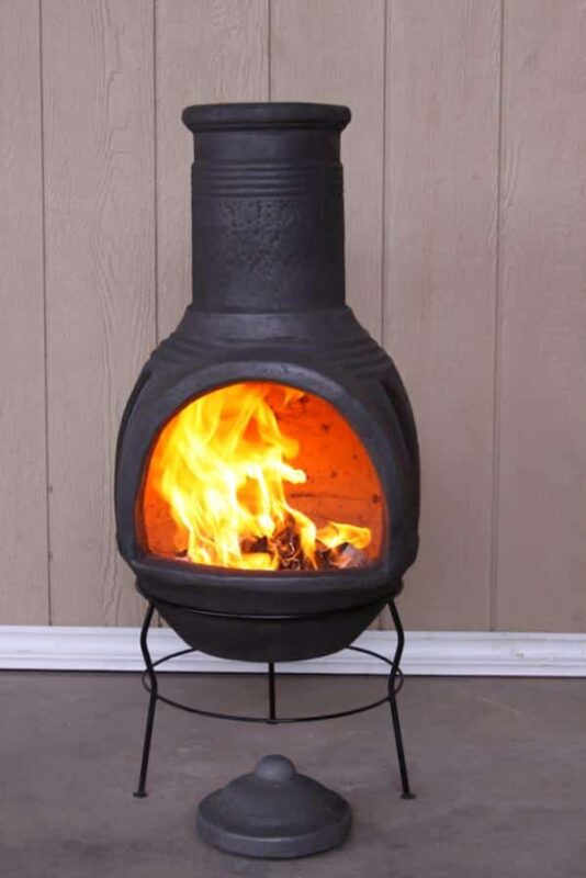 Extra-Large Tosca Mexican Chimenea, dark grey, inc stand and lid