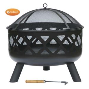 Tara Steel Firebowl with criss-cross design