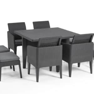 Keter Santiago 9 Piece Outdoor Dining Set in Grey