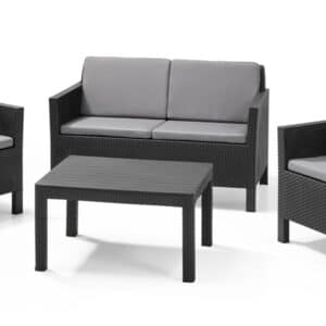 Keter Chicago 4 Seat Outdoor Lounge Set in Grey