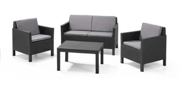 Keter Chicago 4 Seat Outdoor Lounge Set in Grey