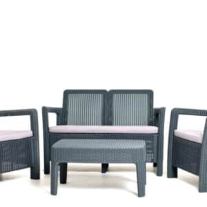 Keter Tarifa 4 Seat Outdoor Lounge Set in Grey