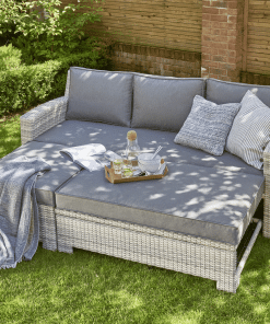 Norfolk Leisure Oxborough Outdoor Pull Out Lounge Sofa in Grey