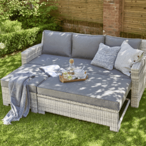 Norfolk Leisure Oxborough Outdoor Pull Out Lounge Sofa in Grey