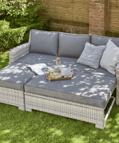 Norfolk Leisure Oxborough Outdoor Pull Out Lounge Sofa in Grey