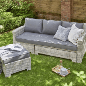 Norfolk Leisure Oxborough Outdoor Pull Out Lounge Sofa in Grey