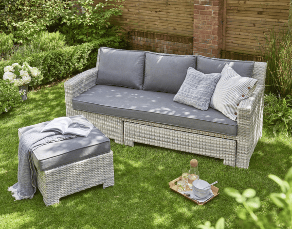 Norfolk Leisure Oxborough Outdoor Pull Out Lounge Sofa in Grey