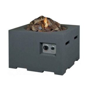 Happy Cocoon Small Square Fire Pit in Grey