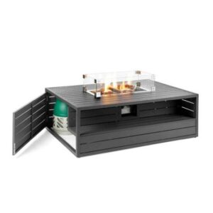 Happy Cocoon Aluminium Rectangular Anthracite Cocoon inc Burner and Glass Screen