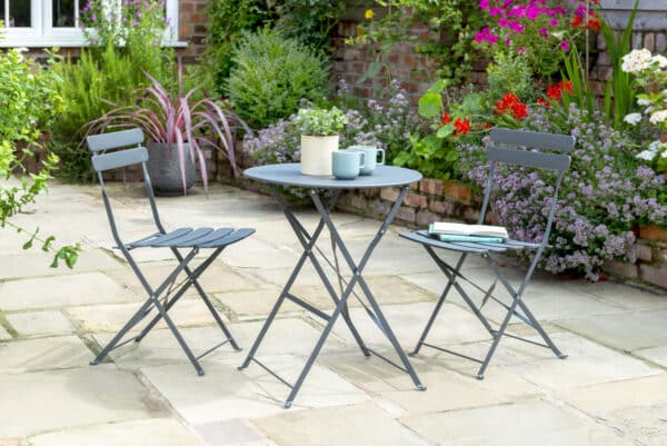 Norfolk Leisure Comfort Bistro Set in Grey