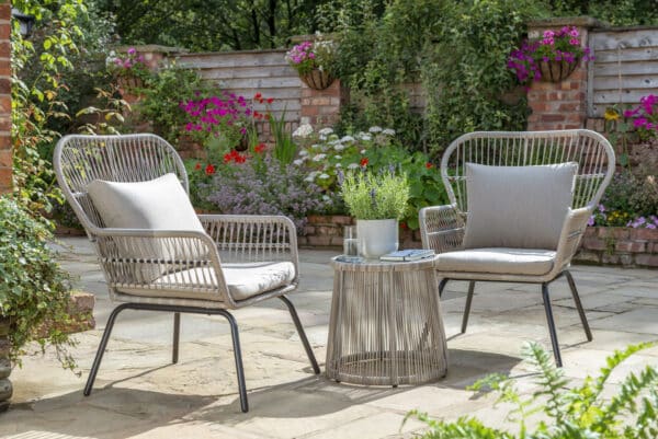 Norfolk Leisure Elland Bistro Set in Grey/Beige