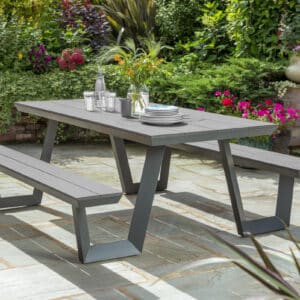 Norfolk Leisure Wembley Picnic Table in Anthracite with Grey Top