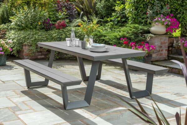 Norfolk Leisure Wembley Picnic Table in Anthracite with Grey Top