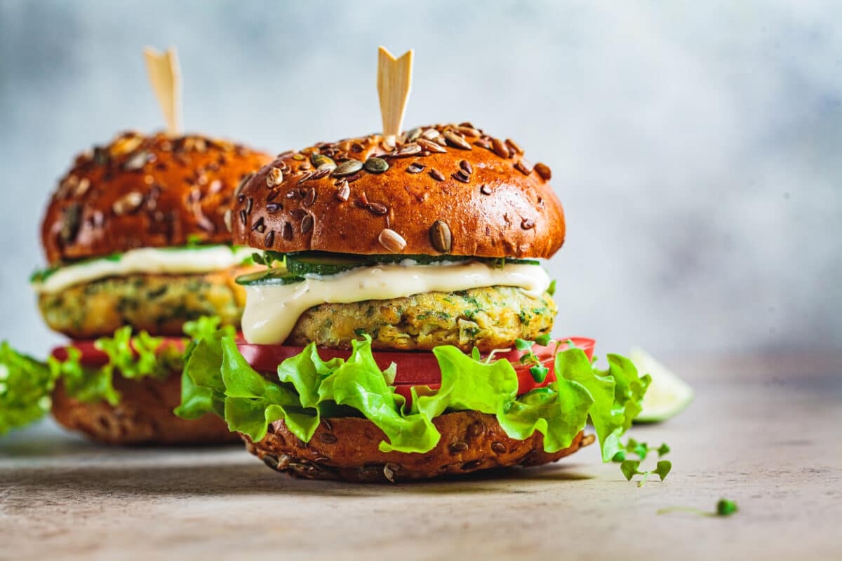 Vegan falafel burger