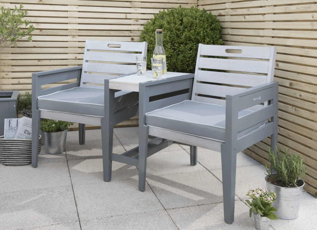 Florenity Grigio 2 Seater Tete a Tete Bench