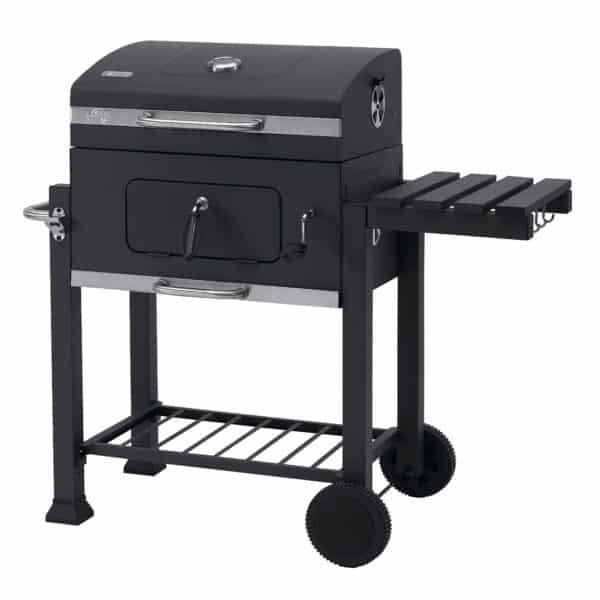 Toronto Charcoal BBQ Grill - Easy Click Together Design with Side Table and Grid in Grid System