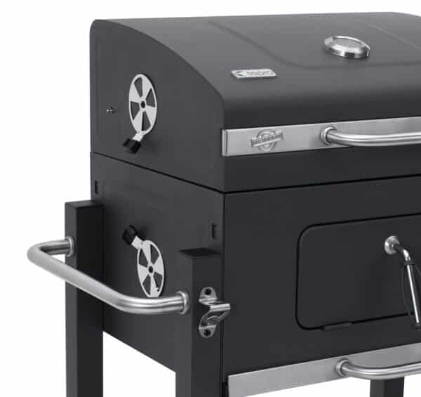 Toronto Charcoal BBQ Grill - Easy Click Together Design with Side Table and Grid in Grid System