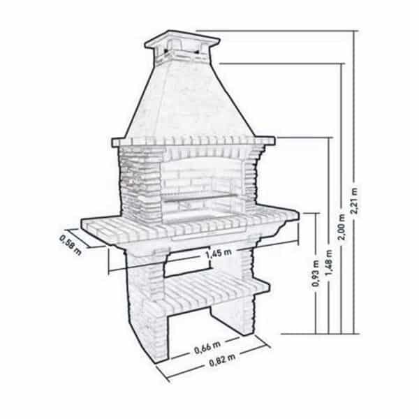 Callow Dark Stone Mediterrani Masonry BBQ Grill