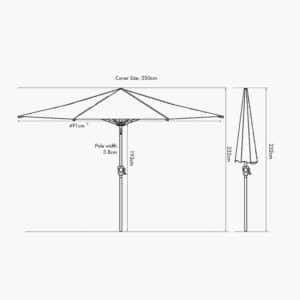 Pacific Lifestyle Riva 2.5m Round Anthracite Parasol