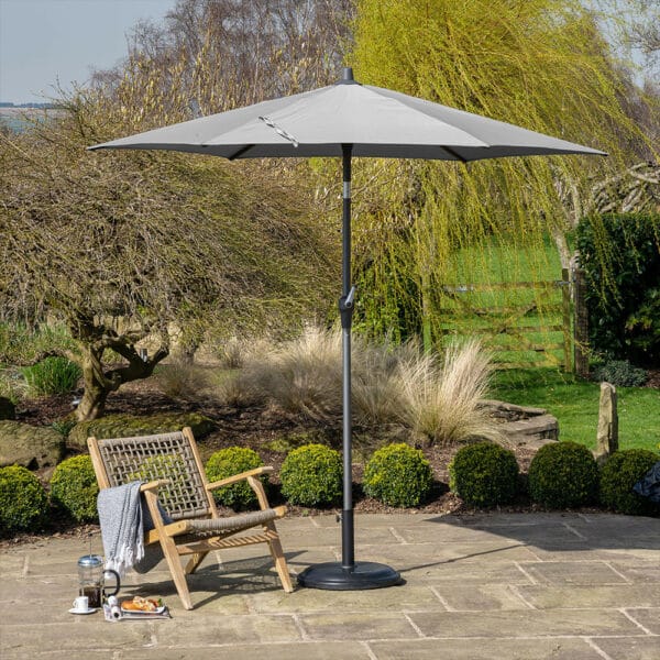 Pacific Lifestyle Riva 2.5m Round Luna Grey Parasol