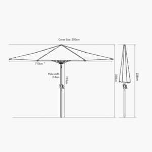 Pacific Lifestyle Riva 3m Round Anthracite Parasol