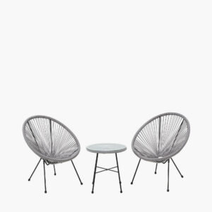 Pacific Lifestyle Grey PU Rio 3 Piece Bistro Set