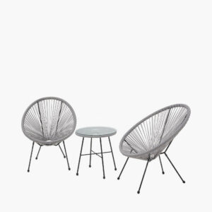 Pacific Lifestyle Grey PU Rio 3 Piece Bistro Set