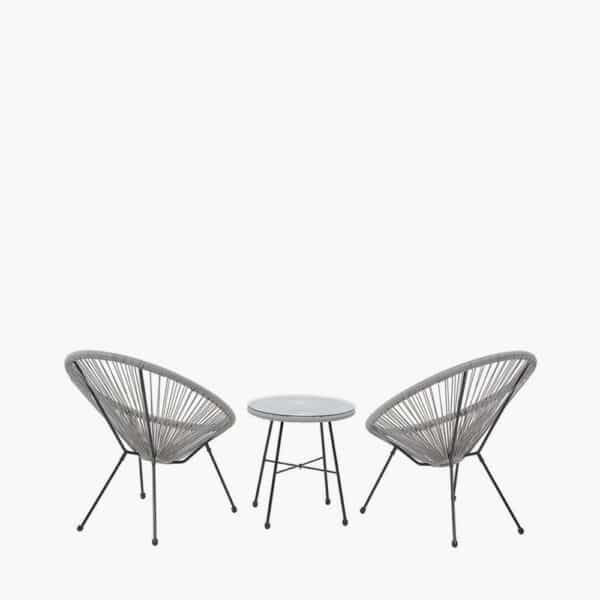 Pacific Lifestyle Grey PU Rio 3 Piece Bistro Set