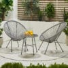 Pacific Lifestyle Grey PU Rio 3 Piece Bistro Set