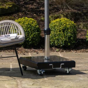 Pacific Lifestyle Rome Polished Black Granite 60KG Wheeled Parasol Base