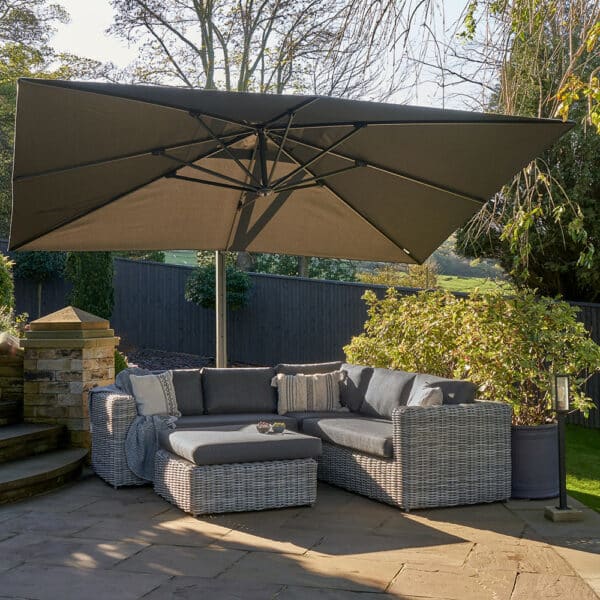 Pacific Lifestyle Challenger Telescopic T1 3m Square Faded Black Parasol