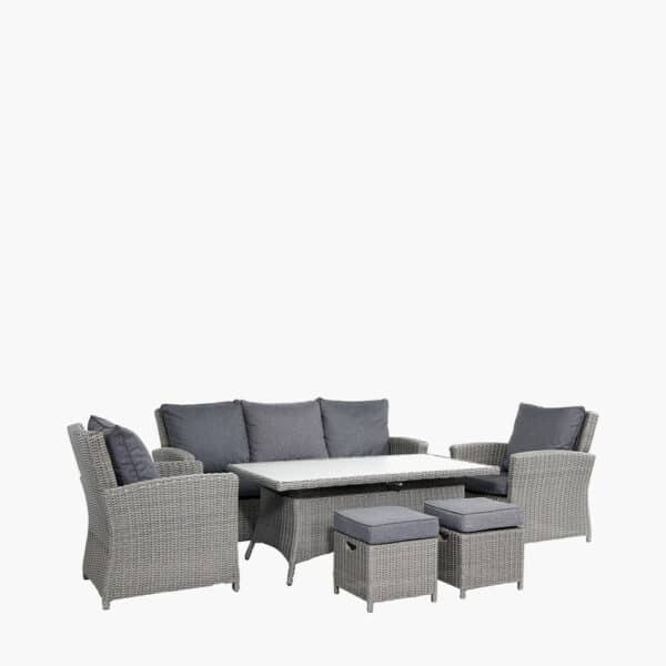 Pacific Lifestyle Slate Grey Barbados 3 Seater Lounge Set with Ceramic Top