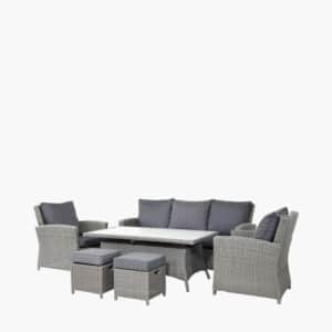 Pacific Lifestyle Slate Grey Barbados 3 Seater Lounge Set with Ceramic Top